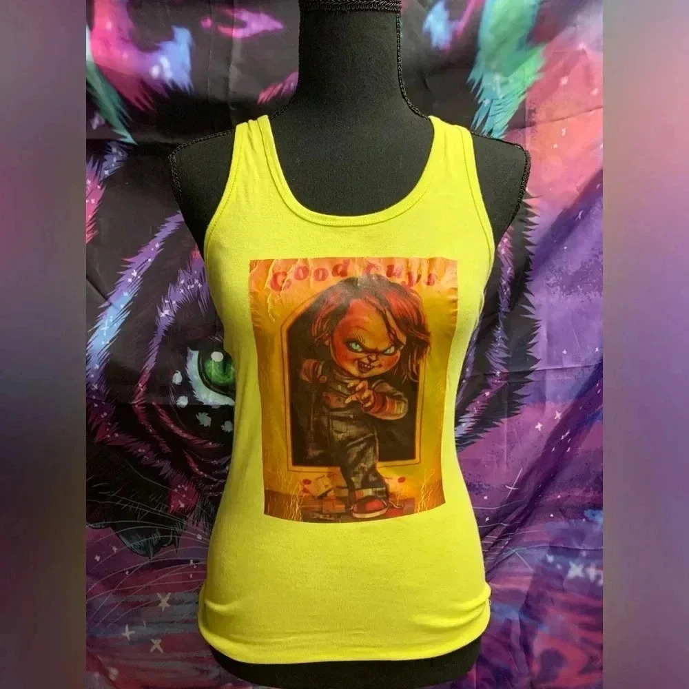 🤑 5 for $25 
🖤Custom-made Chucky tank top